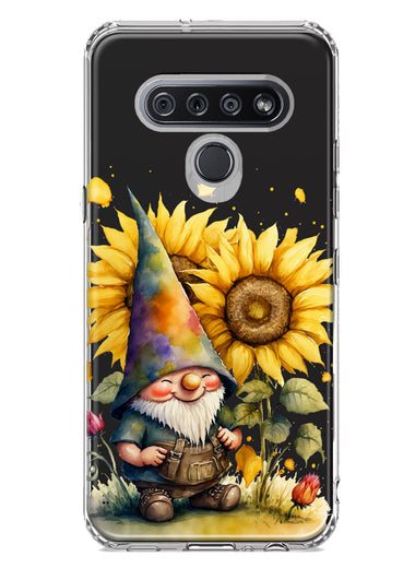 LG Stylo 6 Cute Gnome Sunflowers Clear Hybrid Protective Phone Case Cover