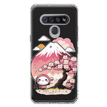 LG K51 Kawaii Manga Pink Cherry Blossom Fuji Mountain Mochi Girl Hybrid Protective Phone Case Cover
