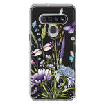 LG K51 Lavender Dragonfly Butterflies Spring Flowers Hybrid Protective Phone Case Cover