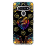 LG K51 Mandala Geometry Abstract Dragon Pattern Hybrid Protective Phone Case Cover