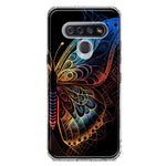 LG K51 Mandala Geometry Abstract Butterfly Pattern Hybrid Protective Phone Case Cover