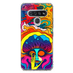 LG Stylo 6 Neon Rainbow Psychedelic Trippy Hippie Big Brain Hybrid Protective Phone Case Cover