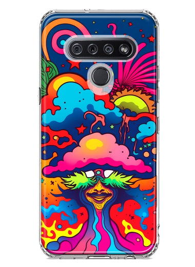 LG Stylo 6 Neon Rainbow Psychedelic Trippy Hippie Bomb Star Dream Hybrid Protective Phone Case Cover