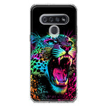 LG K51 Neon Rainbow Glow Colorful Leopard Hybrid Protective Phone Case Cover