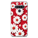 LG K51 Cute White Red Daisies Polkadots Double Layer Phone Case Cover