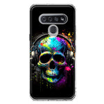 LG Stylo 6 Fantasy Skull Headphone Colorful Pop Art Hybrid Protective Phone Case Cover
