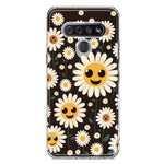LG K51 Cute Smiley Face White Daisies Double Layer Phone Case Cover