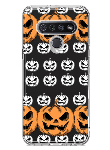 LG K51 Halloween Spooky Horror Scary Jack O Lantern Pumpkins Hybrid Protective Phone Case Cover
