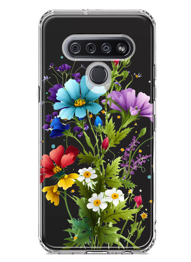 LG K51 Purple Yellow Red Spring Flowers Floral Hybrid Protective Phone Case Cover