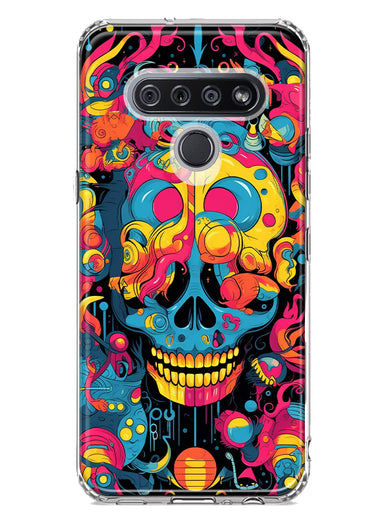LG K51 Psychedelic Trippy Death Skull Pop Art Hybrid Protective Phone Case Cover
