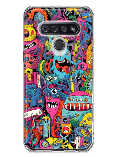 LG Stylo 6 Psychedelic Trippy Happy Aliens Characters Hybrid Protective Phone Case Cover