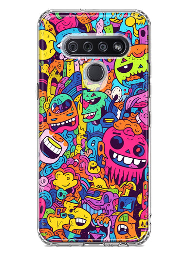 LG Stylo 6 Psychedelic Trippy Happy Characters Pop Art Hybrid Protective Phone Case Cover