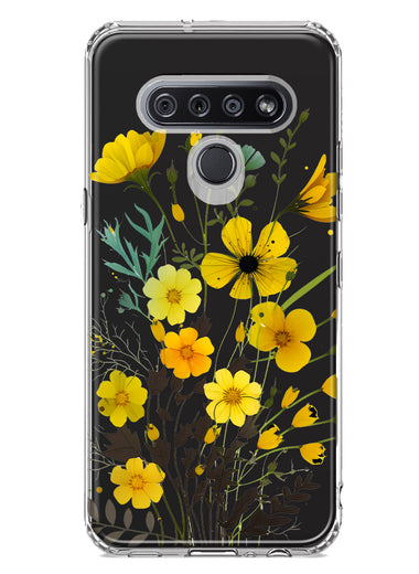 LG K51 Yellow Summer Flowers Floral Hybrid Protective Phone Case Cover