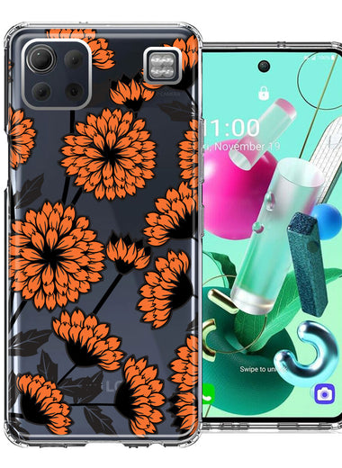LG K92 Orange Chrysanthemum Flowers Design Double Layer Phone Case Cover