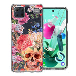 For LG K92 Indie Spring Peace Skull Feathers Floral Butterfly Flowers Phone Case Cover