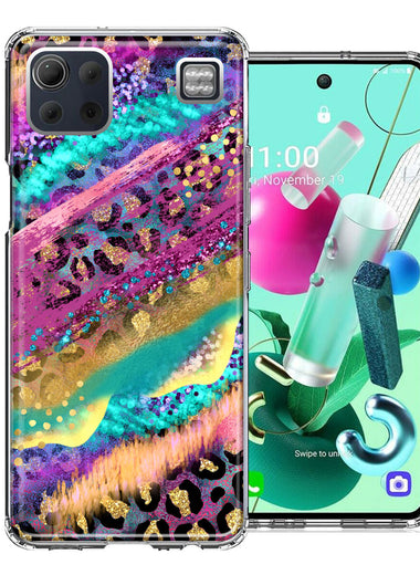 LG K92 Leopard Paint Colorful Beautiful Abstract Milkyway Double Layer Phone Case Cover