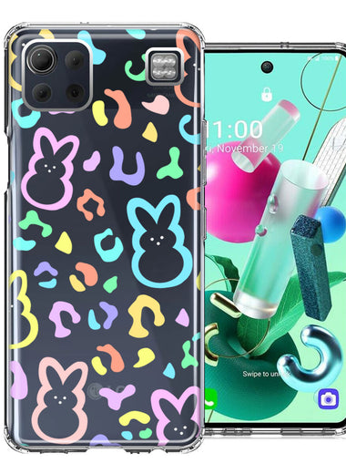 LG K92 Leopard Easter Bunny Candy Colorful Rainbow Double Layer Phone Case Cover
