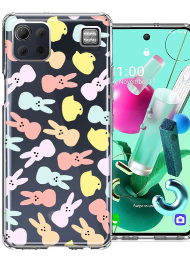 LG K92 Pastel Easter Polkadots Bunny Chick Candies Double Layer Phone Case Cover