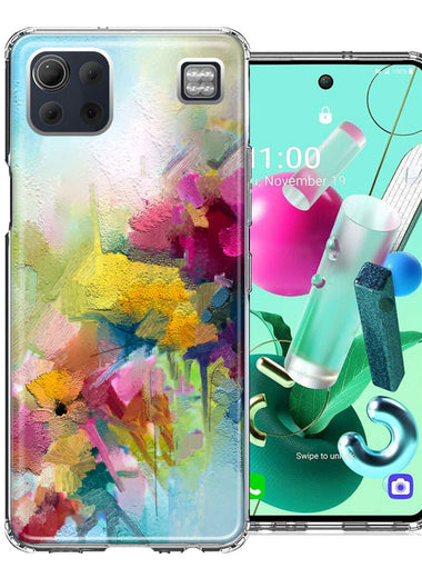 For LG K92 Watercolor Flowers Abstract Spring Colorful Floral Painting Phone Case Cover