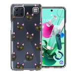 LG K92 Black Cat Polkadots Design Double Layer Phone Case Cover