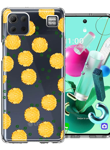 LG K92 Tropical Pineapples Polkadots Design Double Layer Phone Case Cover