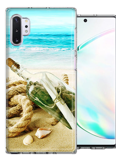 Samsung Galaxy Note 10 Plus Beach Message Bottle Design Double Layer Phone Case Cover