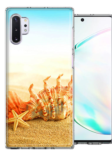 Samsung Galaxy Note 10 Plus Beach Shell Design Double Layer Phone Case Cover