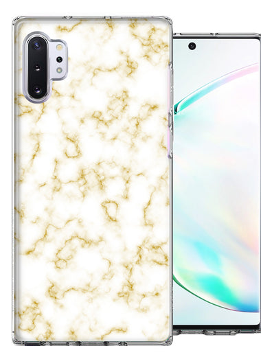 Samsung Galaxy Note 10 Plus Gold Marble Design Double Layer Phone Case Cover