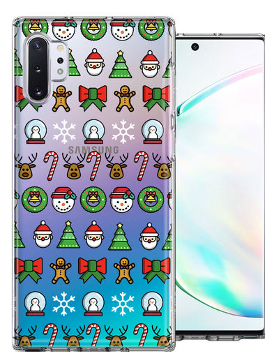 Samsung Galaxy Note 10 Plus Classic Christmas Polka Dots Santa Snowman Reindeer Candy Cane Design Double Layer Phone Case Cover