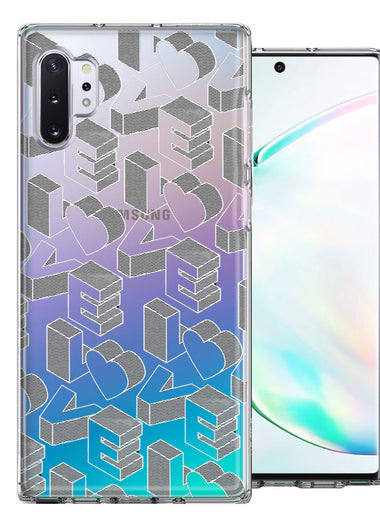 Samsung Galaxy Note 10 Plus 3D Love Letters Hearts Valentine's Day Double Layer Phone Case Cover