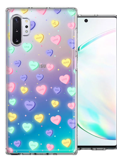 Samsung Galaxy Note 10 Valentine's Day Heart Candies Polkadots Design Double Layer Phone Case Cover
