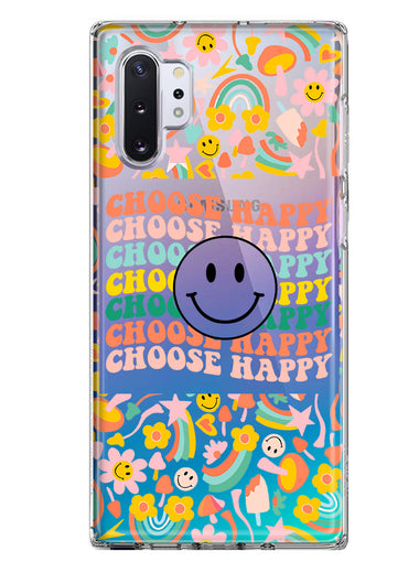 Samsung Galaxy Note 10 Plus Choose Happy Smiley Face Retro Vintage Groovy 70s Style Hybrid Protective Phone Case Cover