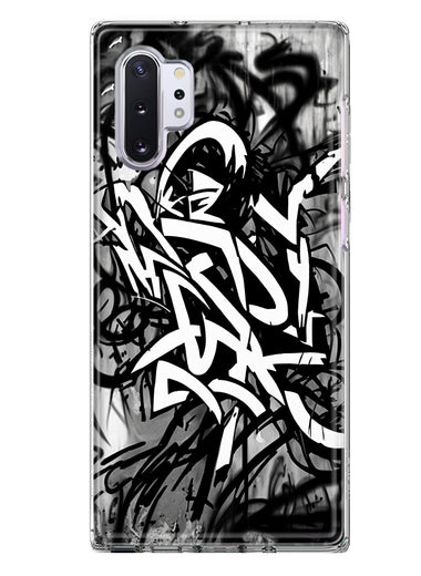 Samsung Galaxy Note 10 Black White Urban Graffiti Hybrid Protective Phone Case Cover