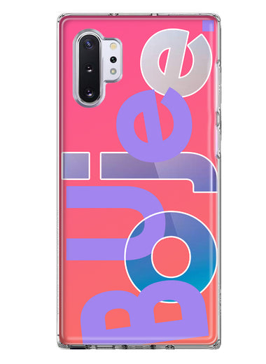 Samsung Galaxy Note 10 Pink Purple Clear Funny Text Quote Boujee Hybrid Protective Phone Case Cover
