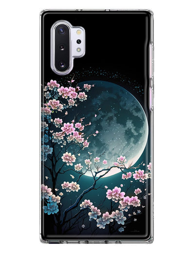 Samsung Galaxy Note 10 Kawaii Manga Pink Cherry Blossom Full Moon Hybrid Protective Phone Case Cover