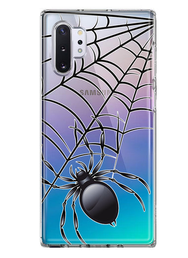 Samsung Galaxy Note 10 Creepy Black Spider Web Halloween Horror Spooky Hybrid Protective Phone Case Cover