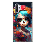 Samsung Galaxy Note 10 Plus Halloween Spooky Colorful Day of the Dead Skull Girl Hybrid Protective Phone Case Cover