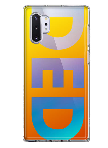 Samsung Galaxy Note 10 Orange Yellow Clear Funny Text Quote Ded Hybrid Protective Phone Case Cover