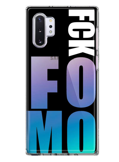 Samsung Galaxy Note 10 Black Clear Funny Text Quote Fckfomo Hybrid Protective Phone Case Cover