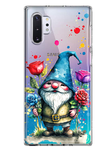 Samsung Galaxy Note 10 Gnome Red Purple Blue Roses Garden Hybrid Protective Phone Case Cover