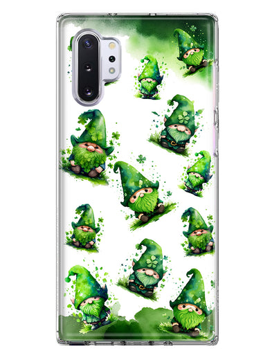 Samsung Galaxy Note 10 Gnomes Shamrock Lucky Green Clover St. Patrick Hybrid Protective Phone Case Cover