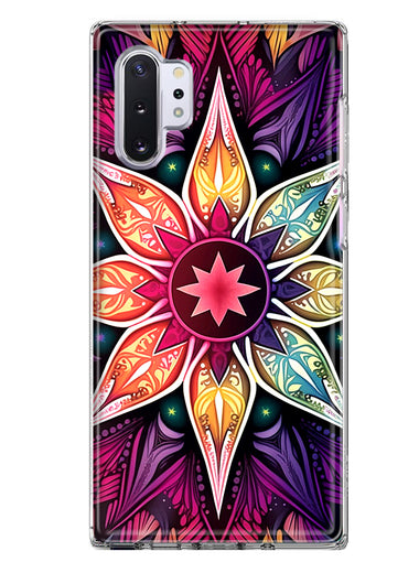 Samsung Galaxy Note 10 Mandala Geometry Abstract Star Pattern Hybrid Protective Phone Case Cover