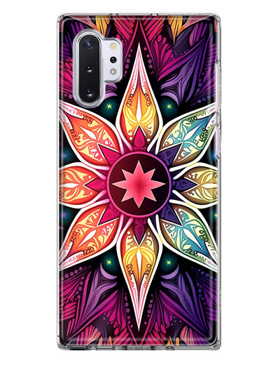 Samsung Galaxy Note 10 Plus Mandala Geometry Abstract Star Pattern Hybrid Protective Phone Case Cover