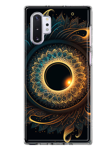 Samsung Galaxy Note 10 Plus Mandala Geometry Abstract Eclipse Pattern Hybrid Protective Phone Case Cover