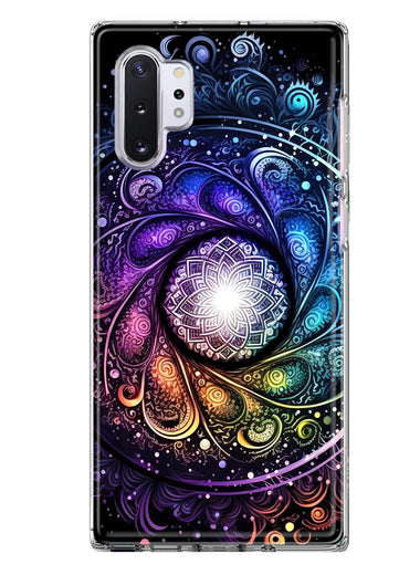 Samsung Galaxy Note 10 Mandala Geometry Abstract Galaxy Pattern Hybrid Protective Phone Case Cover