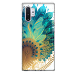 Samsung Galaxy Note 10 Plus Mandala Geometry Abstract Peacock Feather Pattern Hybrid Protective Phone Case Cover