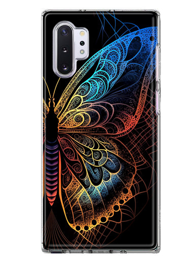 Samsung Galaxy Note 10 Mandala Geometry Abstract Butterfly Pattern Hybrid Protective Phone Case Cover