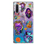 Samsung Galaxy Note 10 Cute Halloween Spooky Horror Scary Neon Characters Hybrid Protective Phone Case Cover
