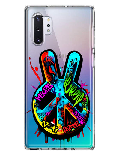 Samsung Galaxy Note 10 Peace Graffiti Painting Art Hybrid Protective Phone Case Cover