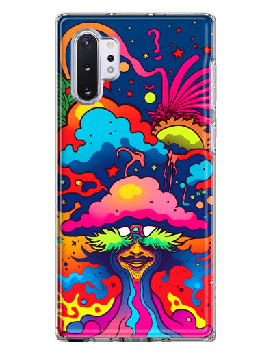 Samsung Galaxy Note 10 Plus Neon Rainbow Psychedelic Trippy Hippie Bomb Star Dream Hybrid Protective Phone Case Cover